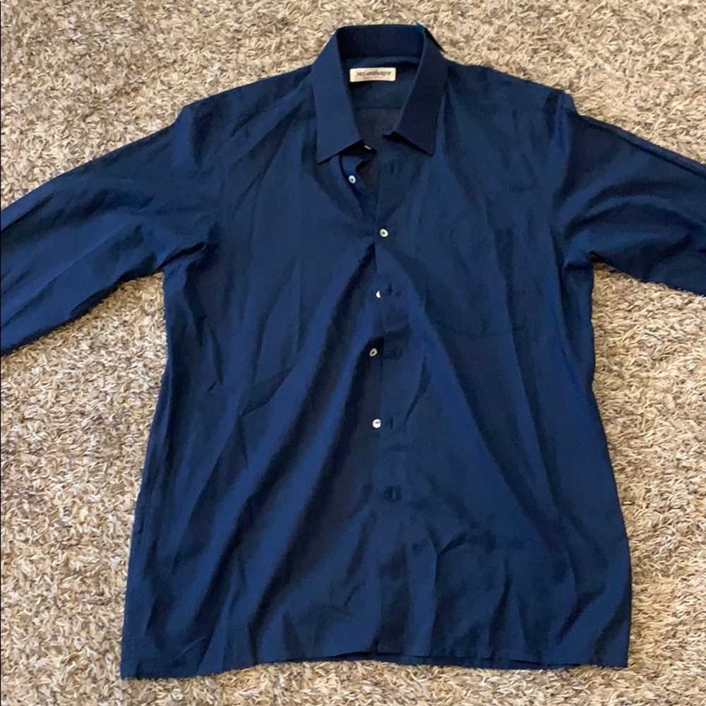 Saint Laurent Navy Button Up